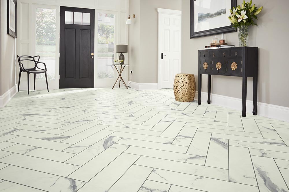 Entry Foyer Luxury Vinyl Tile Herringbone LVT - Smiddy's CarpetsPlus COLORTILE in Terre Haute, IN